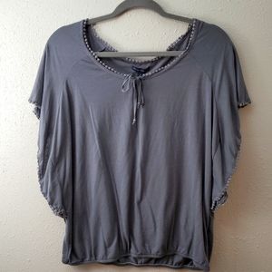 American Eagle Outfitters Poncho Shirt Charcoal color size Large